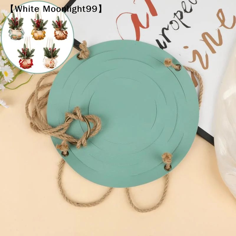 Indoor And Outdoor Plant And Flower Multi-level Tray PU Leather Potted Plant Hanging Basket Hanging Tray〔White〕