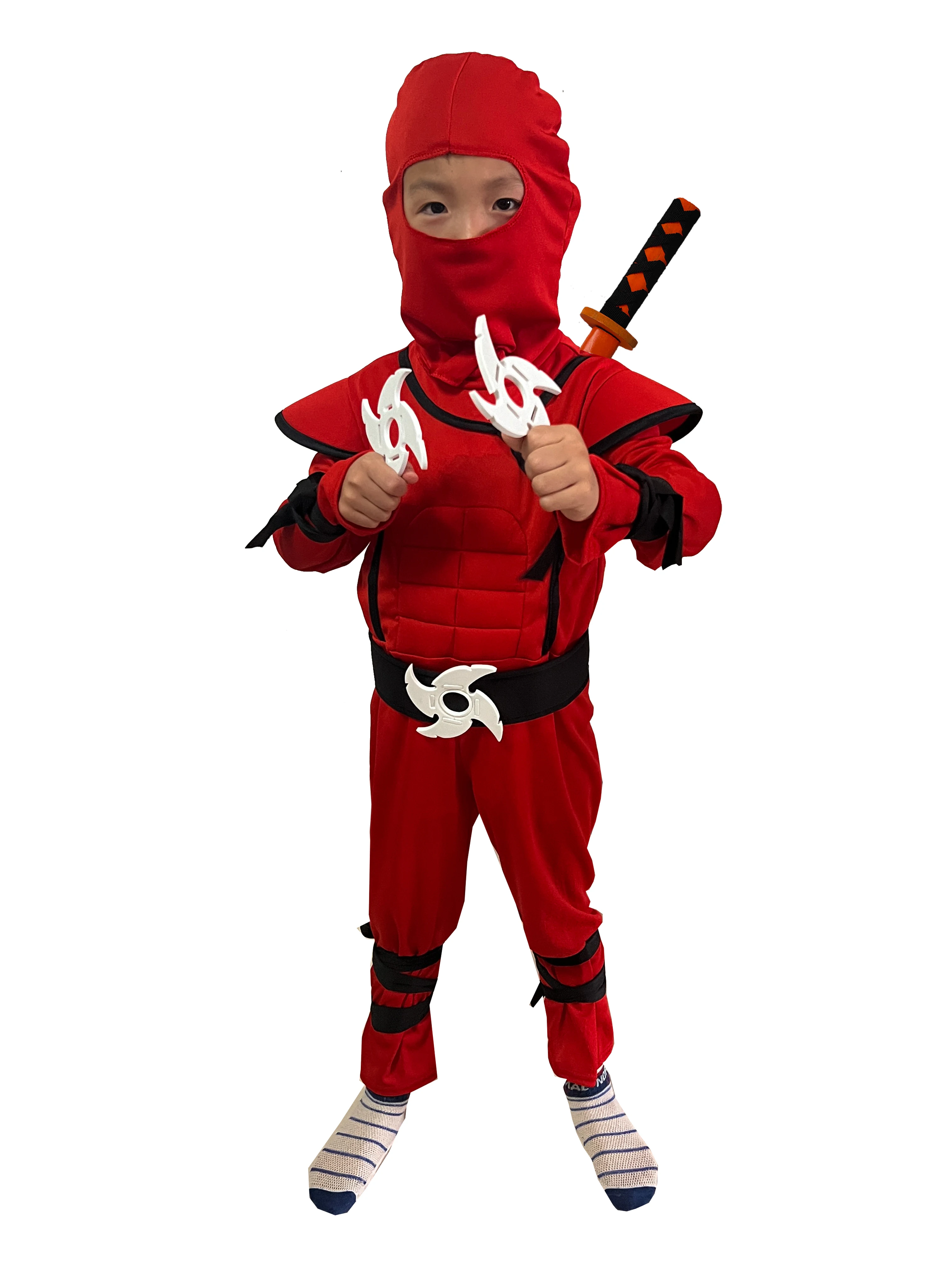Ninja Costume Halloween Performance Costume Mysterious Samurai Cosplay Clothes Ninja Outfit for Children's Performance