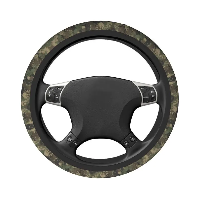 Green And Brown Camouflage Skulls Steering Wheel Cover Fit for Sedan Army Camo Anti-Slip Car Steering Wheel Protector 15 Inch - view 2