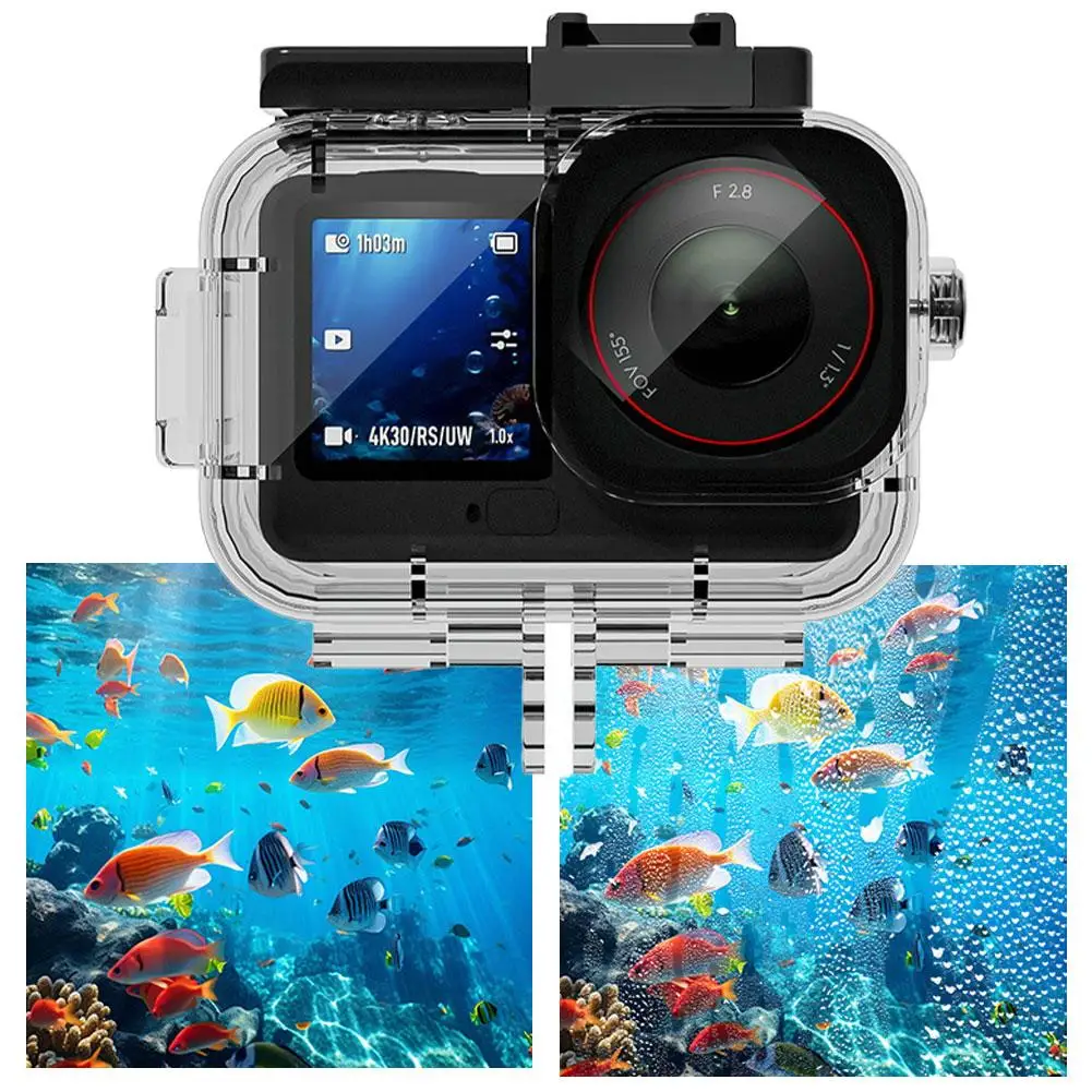 حافظة مقاومة للماء 70 متر لـ dji Action 6 غطاء مبيت للغوص تحت الماء ملحقات الكاميرا الواقية O3P1