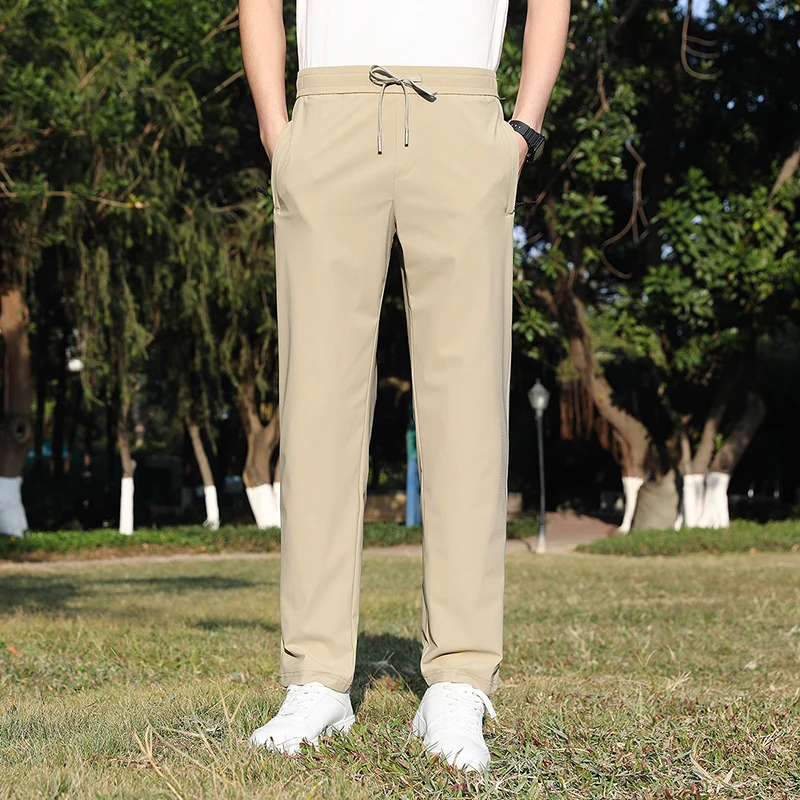 

New High-Quality Fashion Versatile Ice Silk Quick Drying Casual Pants Men'S Summer Breathable And Loose Outdoor Sports Trousers