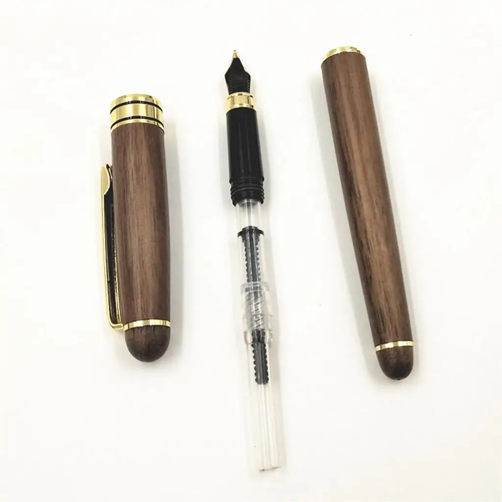 1pc Wooden Fountain Pen 0.7mm Walnut Personalized Party Father's Day Gift