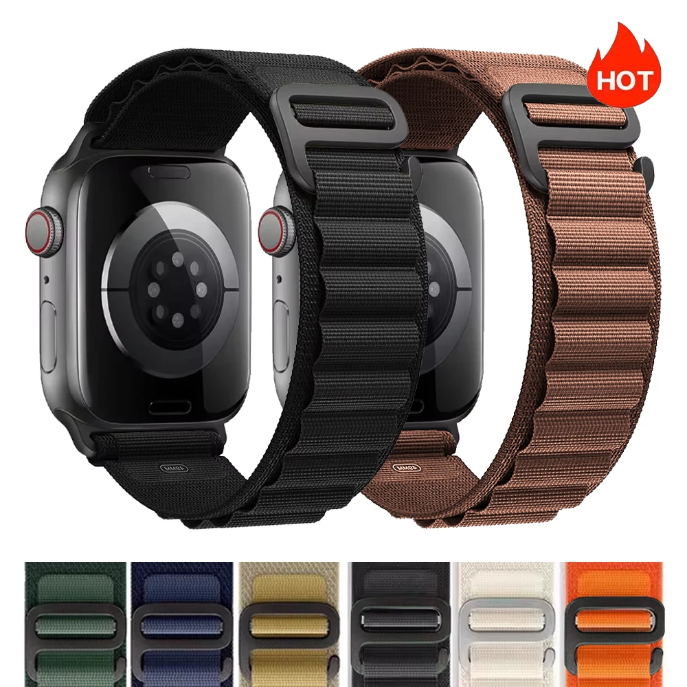 Paski do Apple Watch 45mm 46mm 49mm 42mm, pasek do iWatch 44mm 40mm, nylonowa bransoleta Alpine, pasek do serii 10 9 8 7 6 11 12 SE Ultra 4