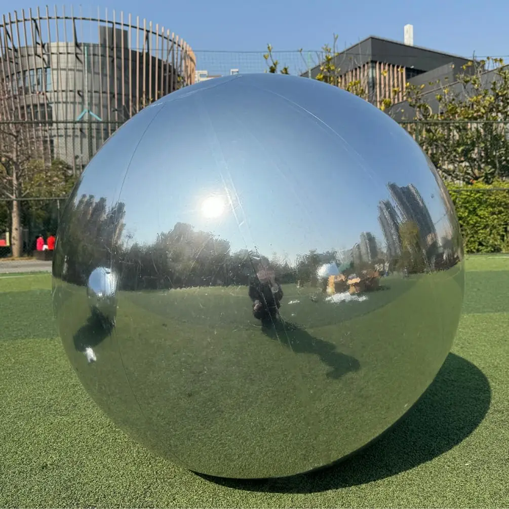 Inflatable Mirror Ball Ceiling Hanging Silver Disco Sphere,80cm-6 pcs+ 60cm-10 pcs+ 50cm-6pcs
