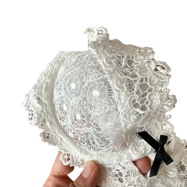 KUCLUT Sexy Lace French Ultra-thin Half-cup Underwear Women's Gathering Large Size Bra New Style
