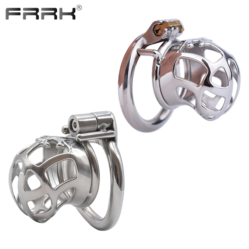 FRRK Male Chastity Cage Sex Toys Discreet Package Femboy Cock Lock Device Penis Rings with Bondage Belt Men\'s Erotic Products