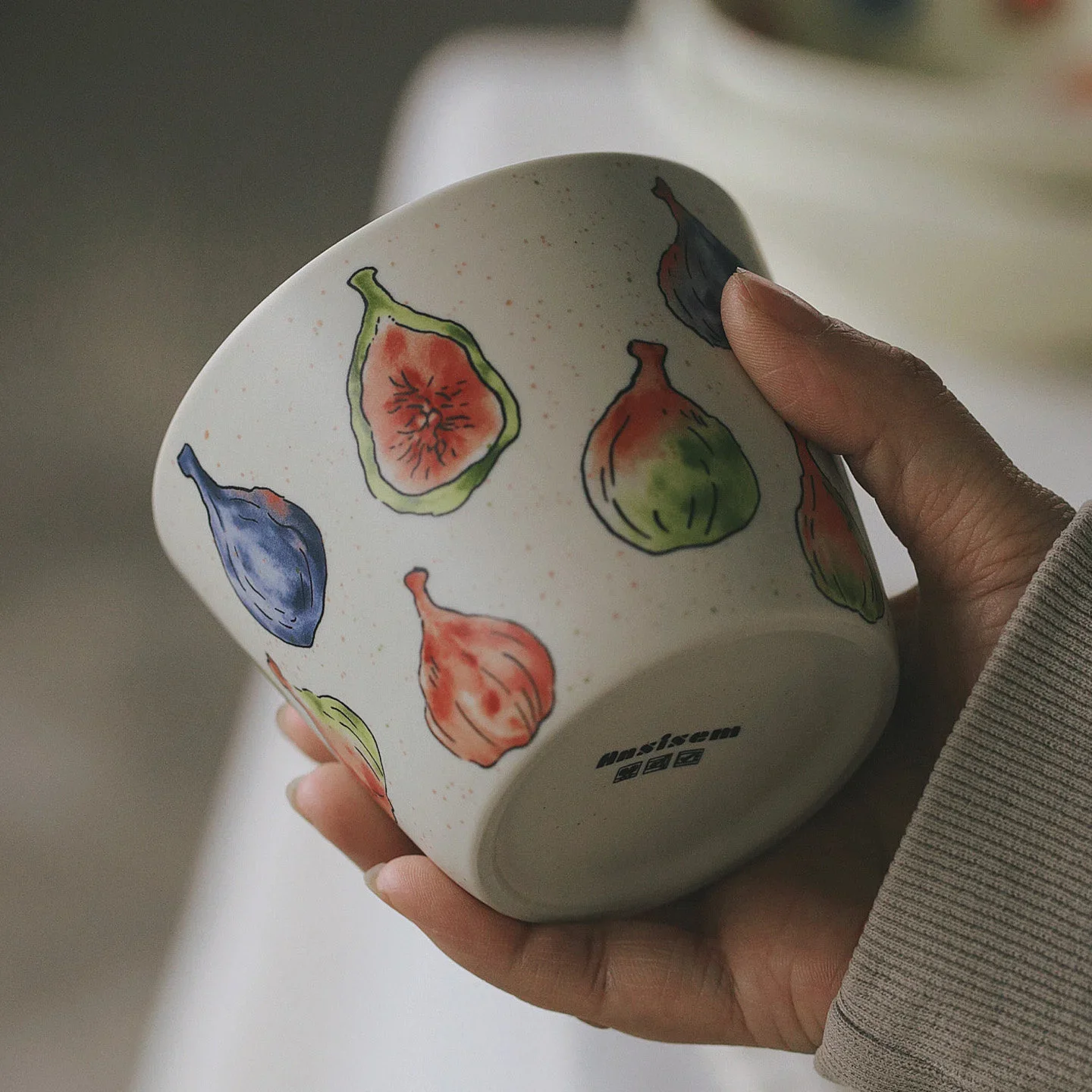 Hand-Drawn Style Fruit Pattern Ceramics Mug Office Coffee Milk Cup Exquisite Design Alien Fruit Plate New Desktop Ornament 600ml