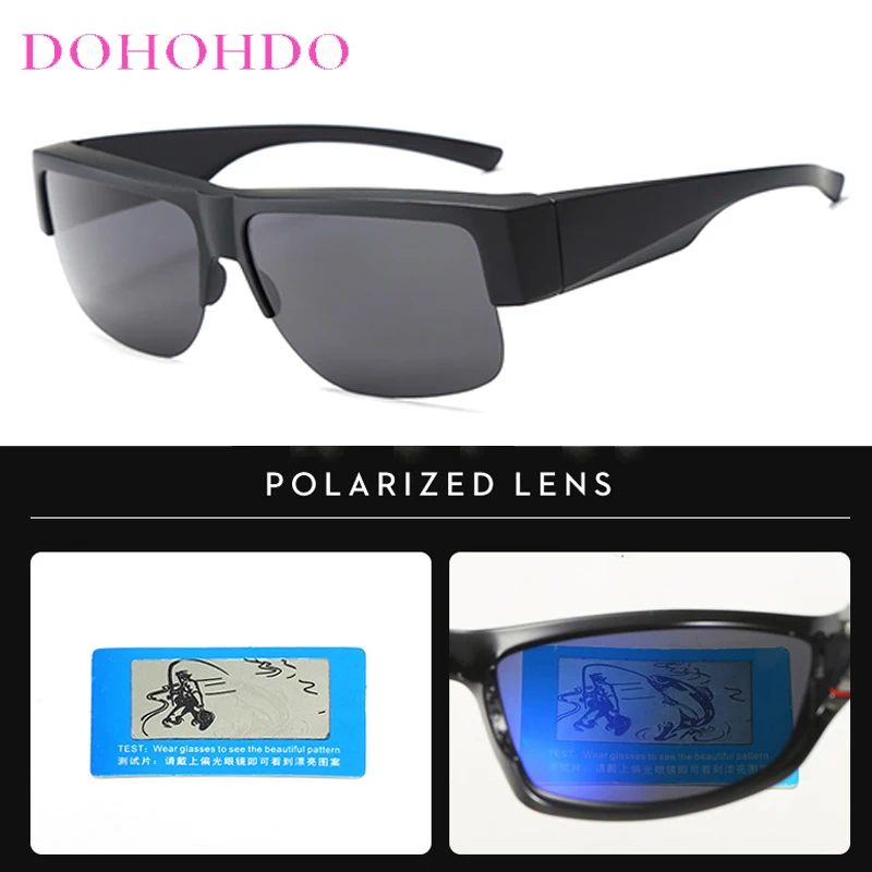 

New Men For Polarized Set Of Sunglasses Myopia Wear Over Prescription Glasses UV400 Photochromic Lens Half Frame Glasses Eyewear