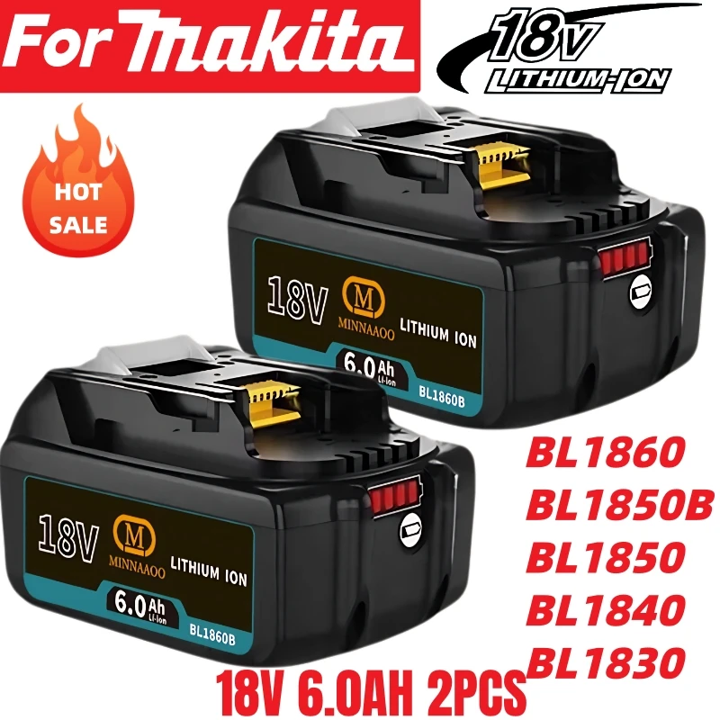 

100% original for Makita 18V 6.0Ah Rechargeable Battery ,For Makita BL1830 BL1830B BL1840 BL1840B BL1850 Power Tools Battery