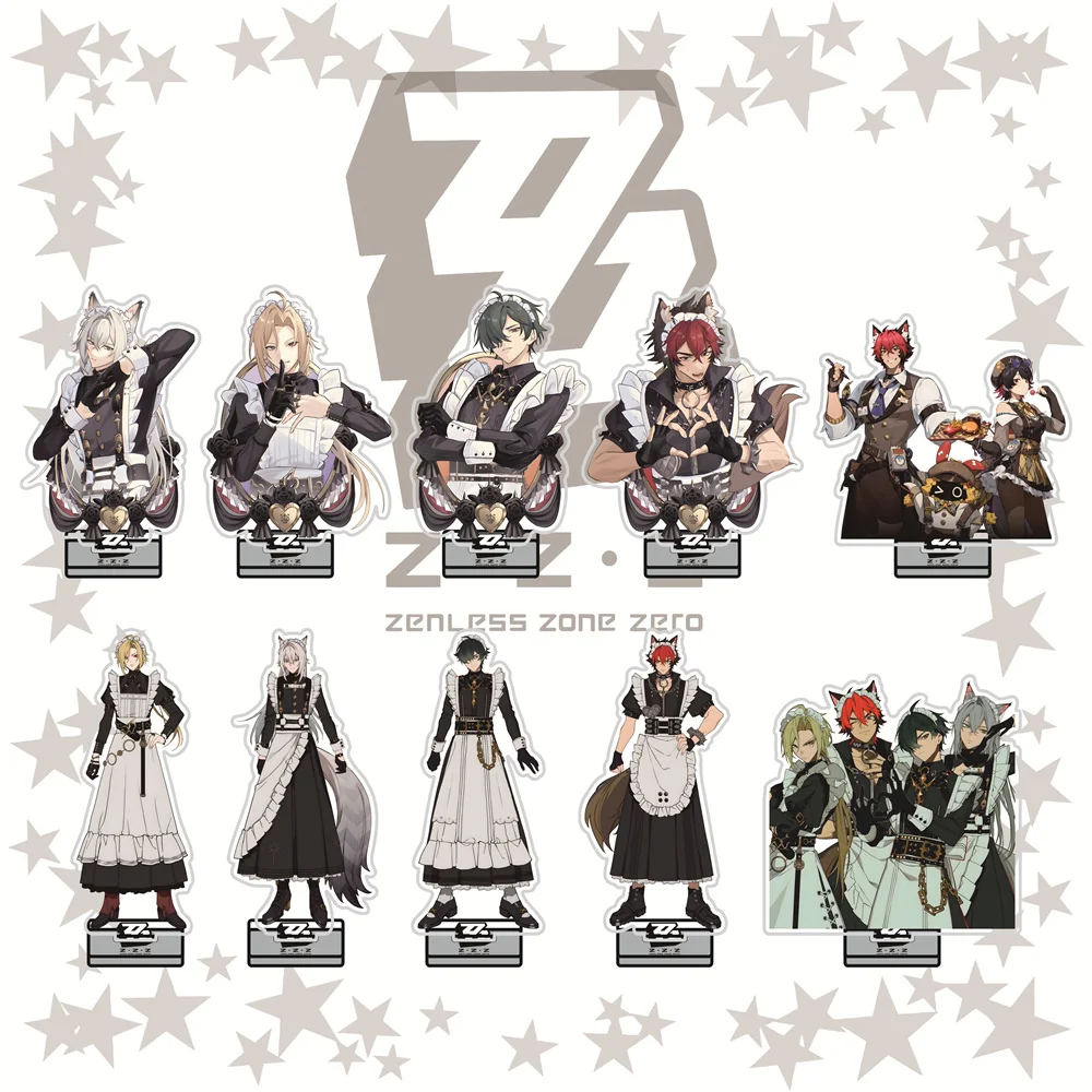Zenless Zone Zero 13cm Outfit Full‑Body Character Acrylic Stand Figures Keychain Desk Decor, Collectible Display Gift for Fans