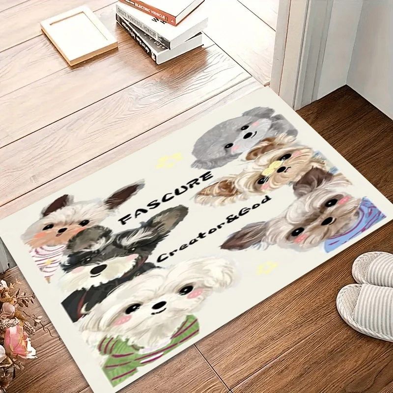 Cute Dog Collage Kids Room Rug Non-Slip Washable Carpet Durable Kitchen Mat Children's Play Mat Rugs for Bedroom Home Alfombra