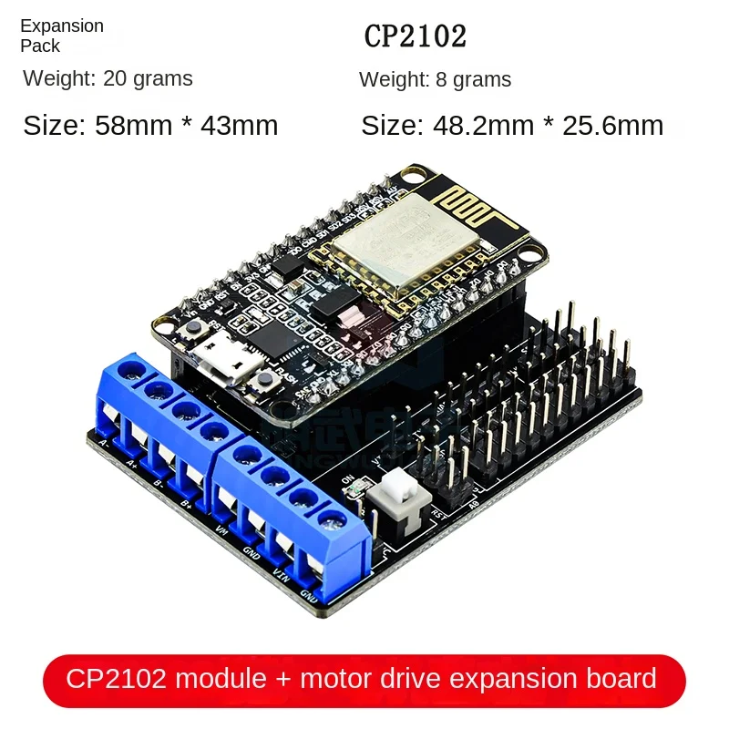 NodeMCU+motor driver expansion board ESP kit ESP12E Lua WiFi smart car baseboard