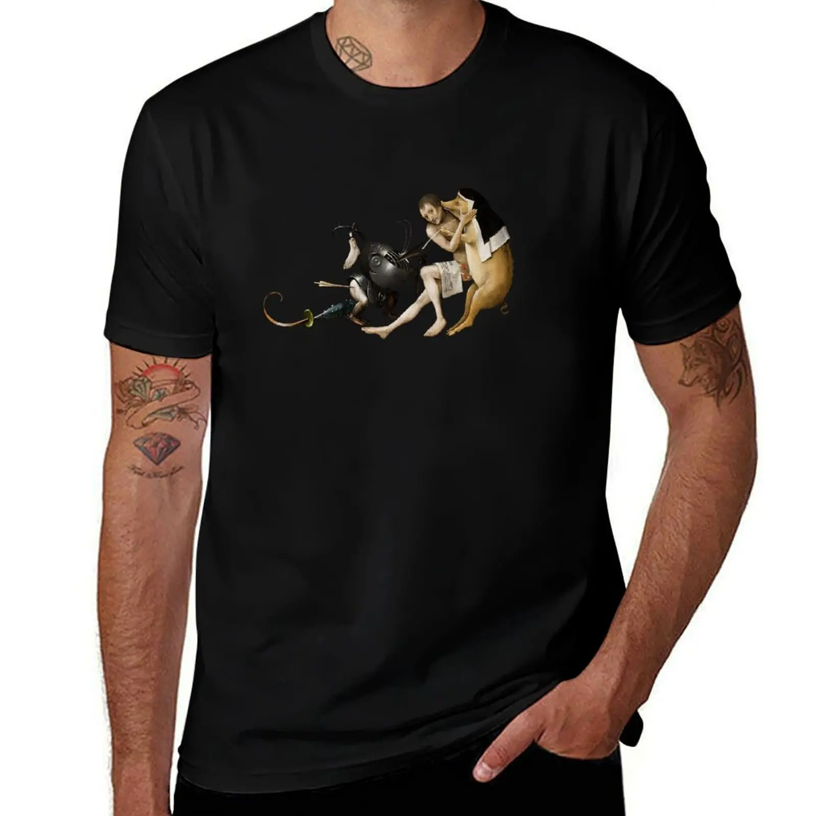 

Hieronymus Bosch Garden of Earthly Delights Hell T-Shirt man t shirt heavy cotton t shirt man plain T-shirt