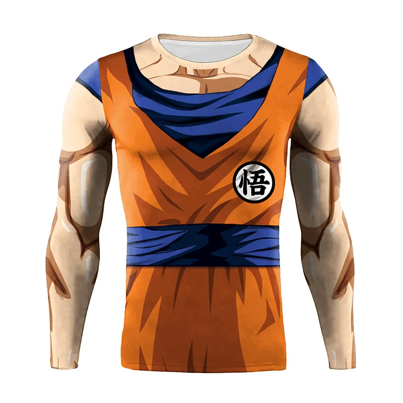 Dragon Ball Super T-shirt Goku Men\'s Short Sleeve Compression Tight Fitness Gym Sports Printing Running Tracksuit Hero Jerseys