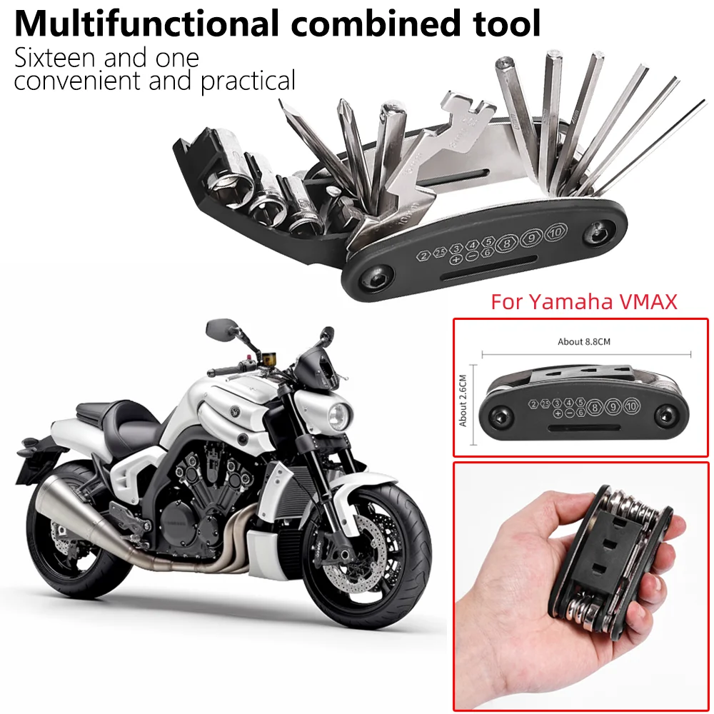 Fit For Yamaha VMAX V-MAX V MAX 1200 1985-2008 Motorcycle multipurpose Screwdriver kit spoke repair multitool