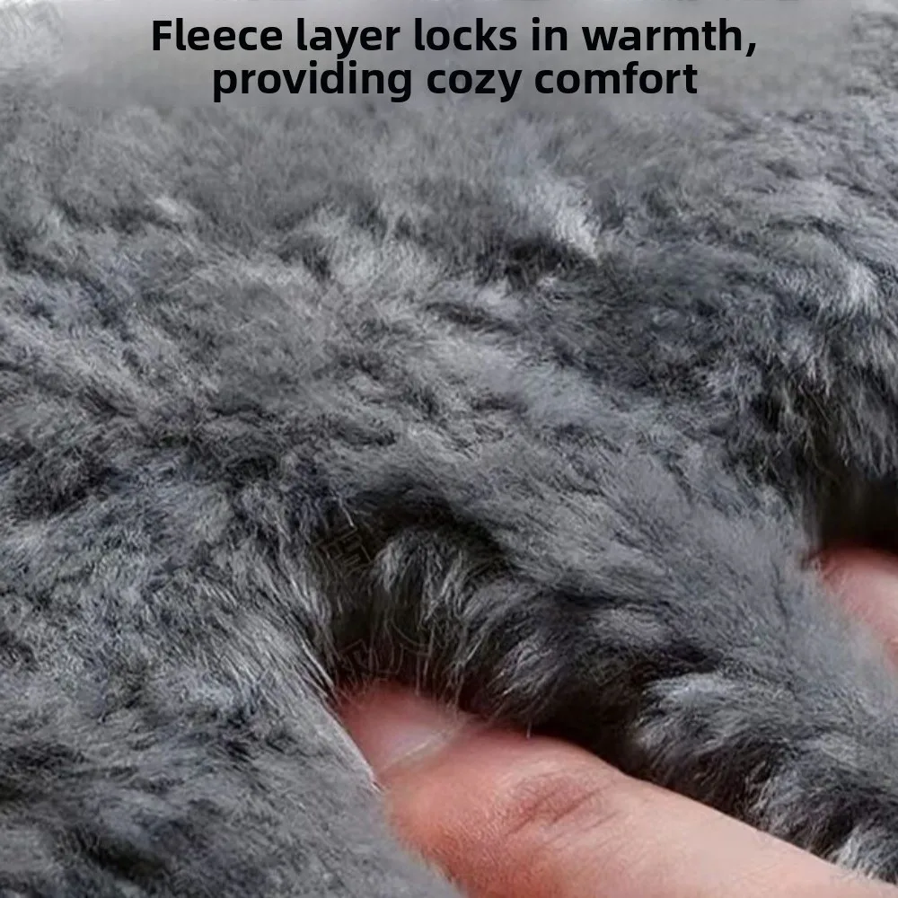 Imitation Otter Rabbit Hair Warm Knee Pads with Straps Cold-proof Winter Warm Plush Thick Knee Protector Windproof