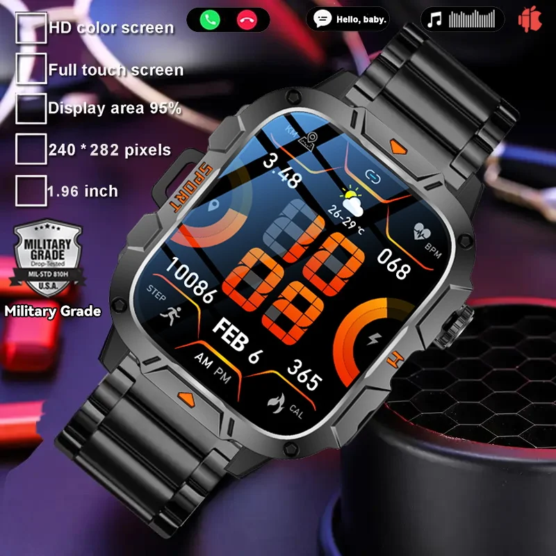 

Новинка 2025 года для Xiaomi, военные GPS-трежекторы, умные часы для мужчин, 5 атм, водонепроницаемые, для спорта на открытом воздухе, фитнеса, трекера сердечного ритма, умные часы