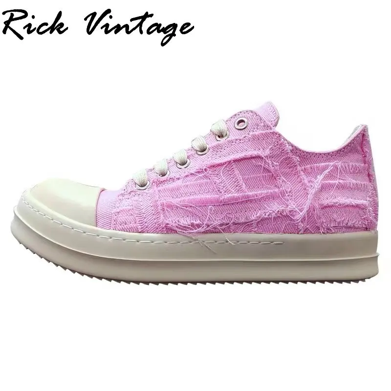 Rick Vintage Designer Marke Freizeit schuhe Damen Rundkopf Schnür-Sneakers Luxus Herren Plattform Sneakers Unisex Turnschuhe