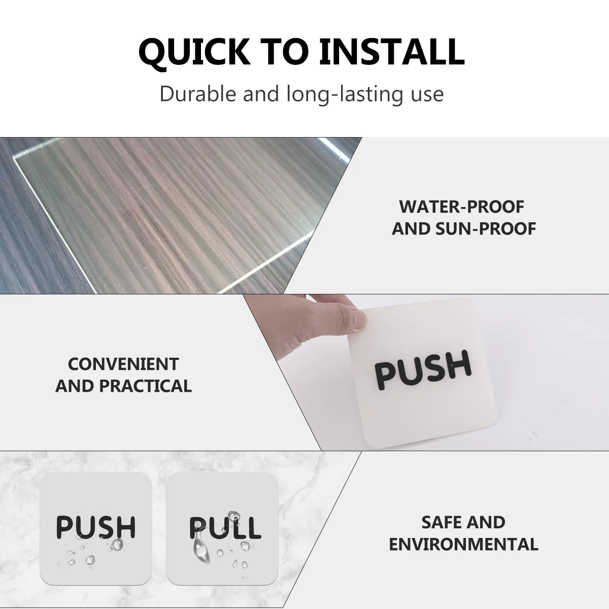 The Office Stickers Amusing Push Sign Pull for Salon Window Self Adhesive Door Sliding