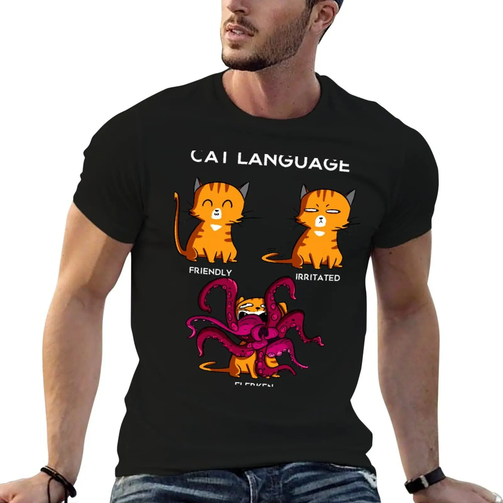 Cat Language Flerken Funny Cat T-Shirt Performance Workout Short Sleeve Tee