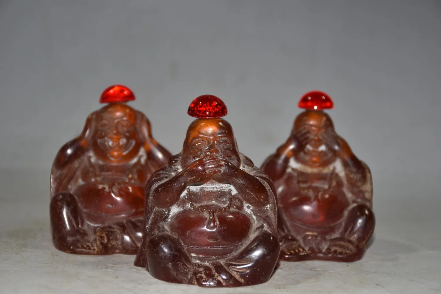 Rare Old Amber Three Brothers Snuff Bottle,Decoration,collection Adornment,3 Pieces Lot,Free Shipping