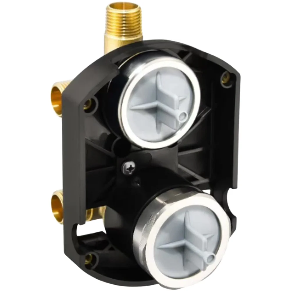 R2200 Integrated Shower Valve and Diverter Compatible with D3 or 6 Setting Trim Copper Construction for Bathroom Setup