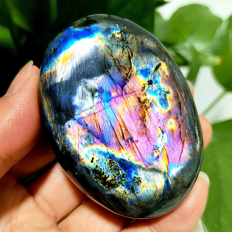 Natural Stone Finland Labrador Palm Stone Feng Shui Crystal Home Meditation Chakra Spiritual Healing Decoration