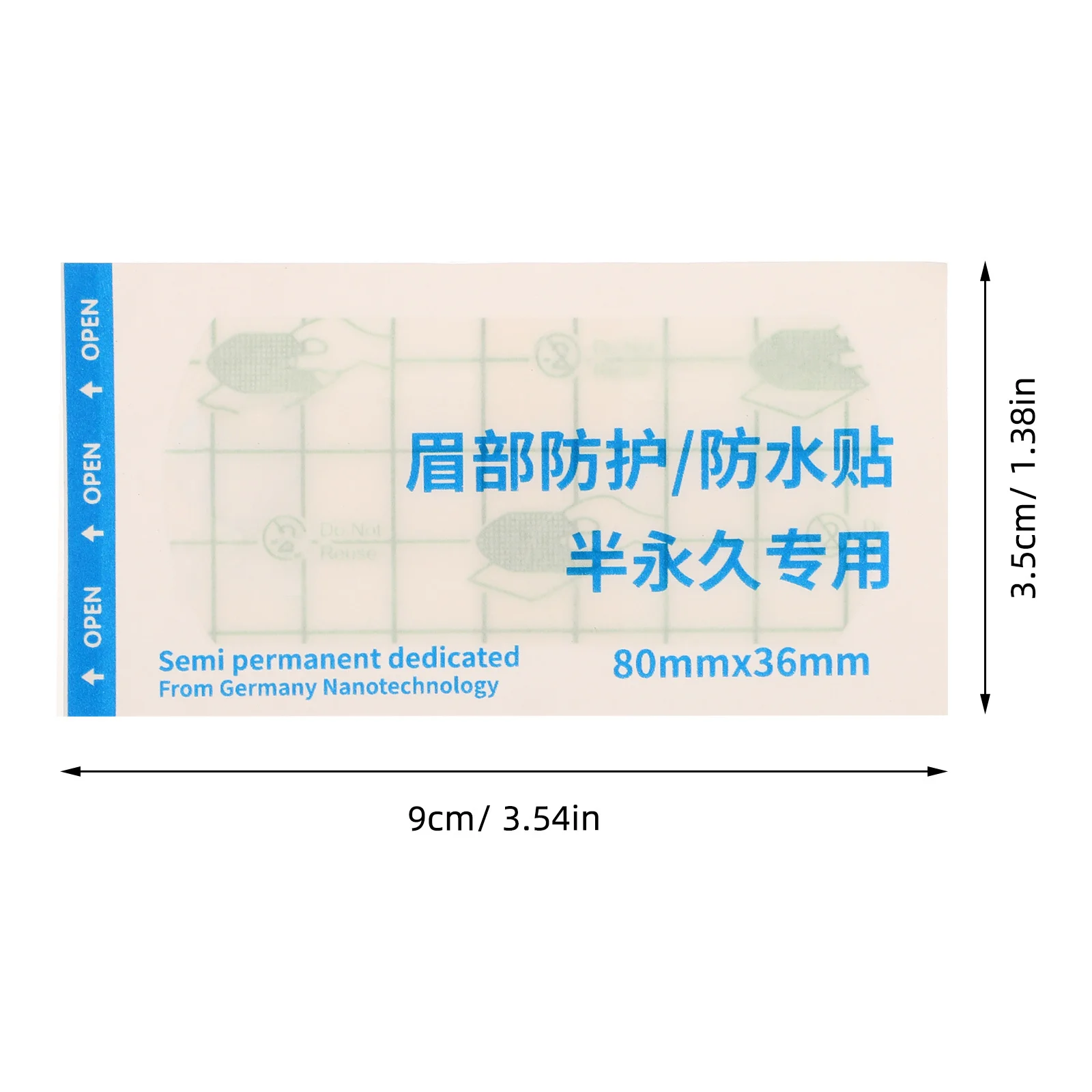 Parches de tela para cejas de 20 piezas, cubiertas de cejas no tejidas transpirables impermeables para rutina de maquillaje y cuidado de cejas post-tratamiento