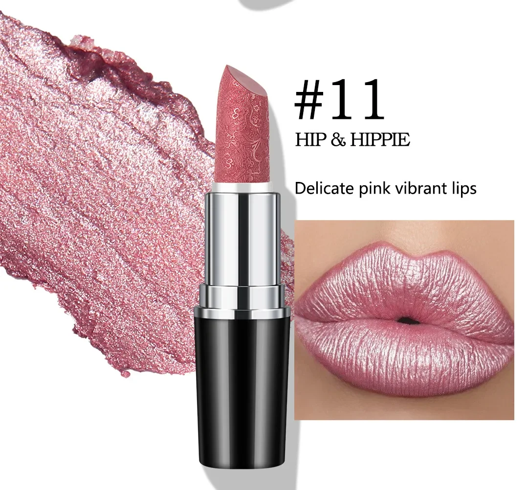 Quicksand Gold Lipstick Glitter Lipstick Waterproof Long Lasting Moisturizing Velvet Matte Lip Tint Red Pink Sexy Lips Makeup