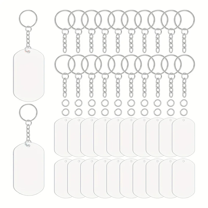 

A88E-For DIY Keychain Crafts Set Acrylic Clear Ornament Blanks For Jewelry Labels Packaging Gifts