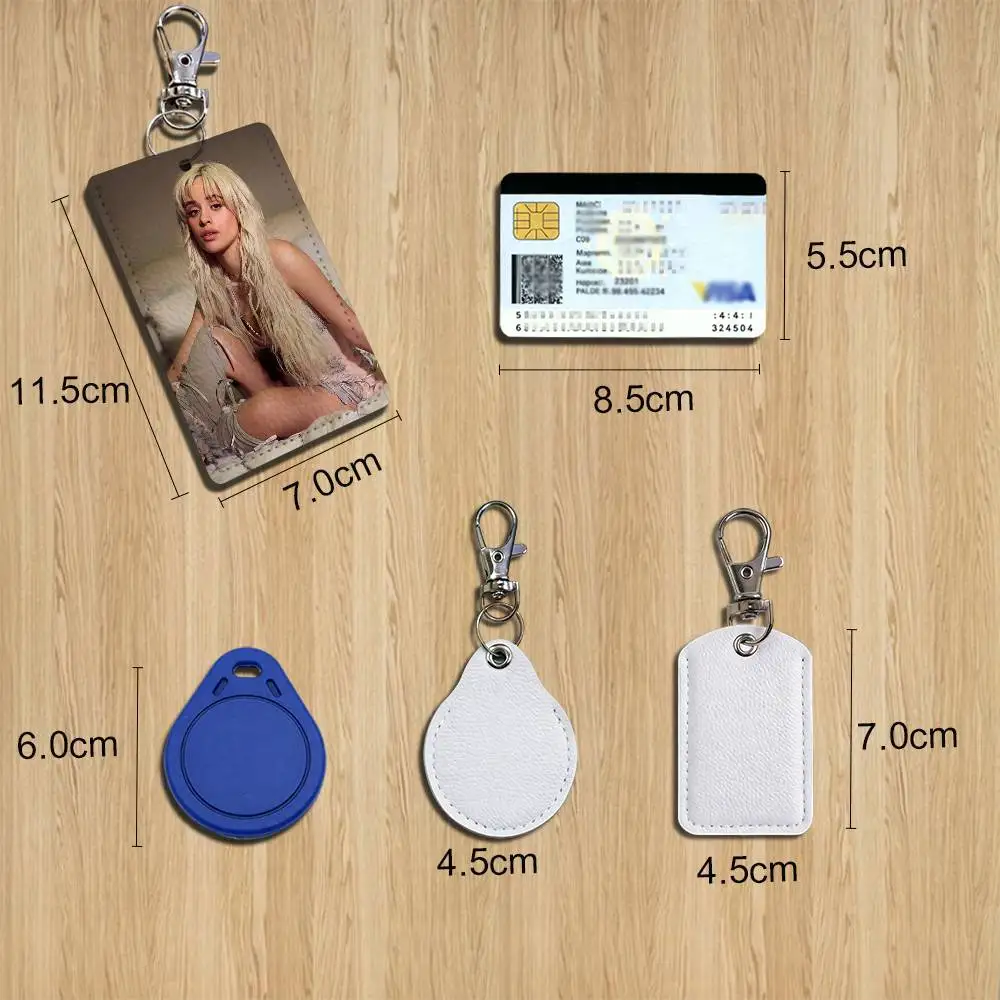 C-Camila Singer C-Cabello Access Card Case Leather Card Holder Keychain Key Ring Transportation Card Case Gifts