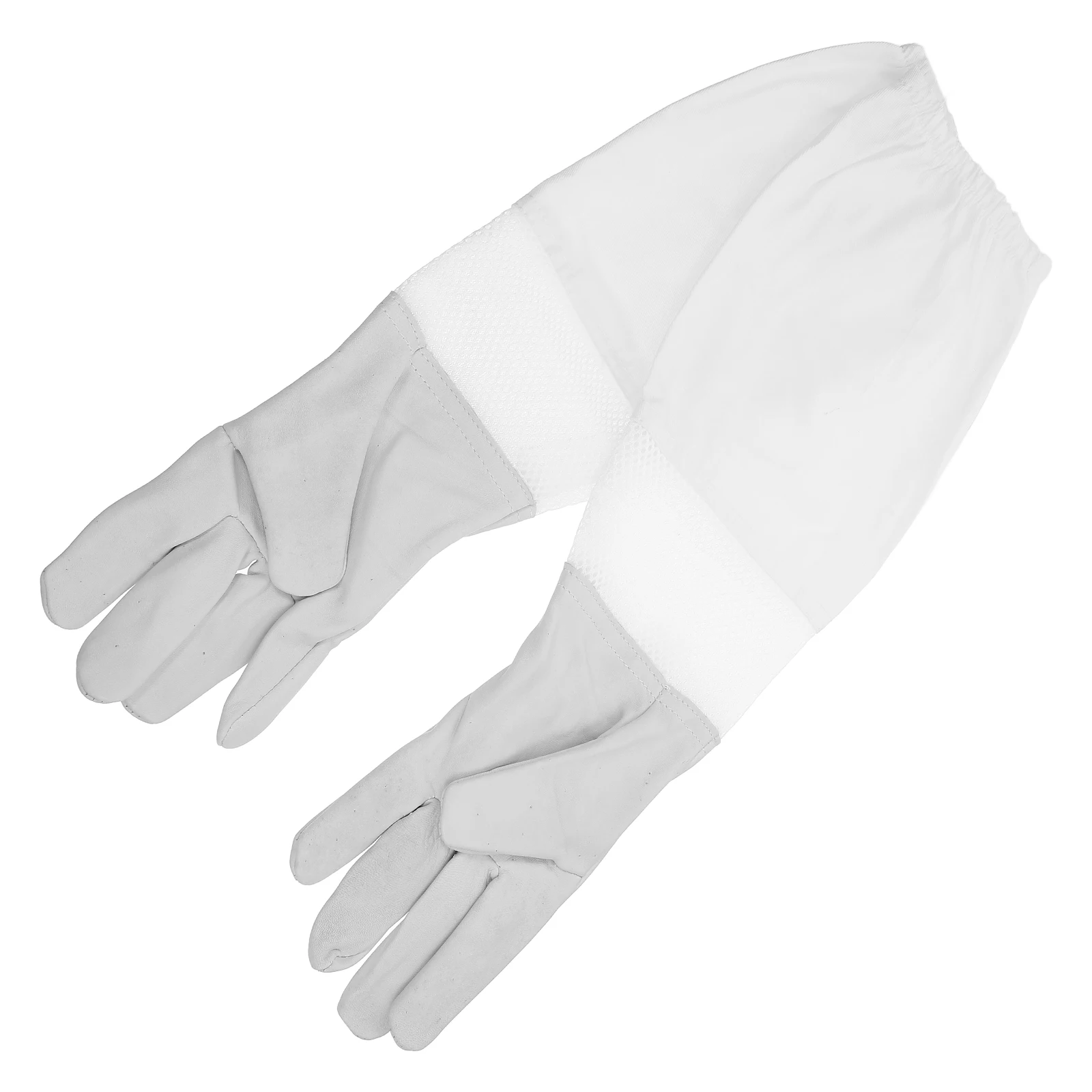 

Long Beekeeping Gloves Lightweight Breathable Mesh White Schutzhandschuhe Bienenzuch Ziegenleder Protective Gloves For