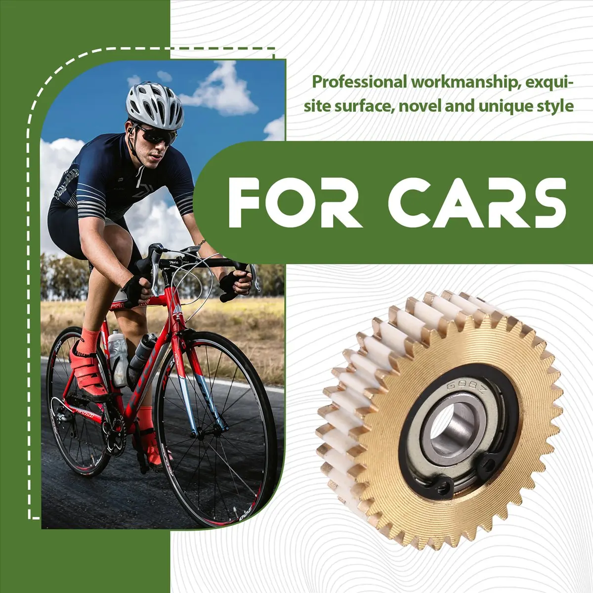 

(AD10) 3 Pcs Copper Motor Gears with Bearing 36 Teeth Ebike Wheel Hub Motor Gear 38x12mm Power Transmission Gear