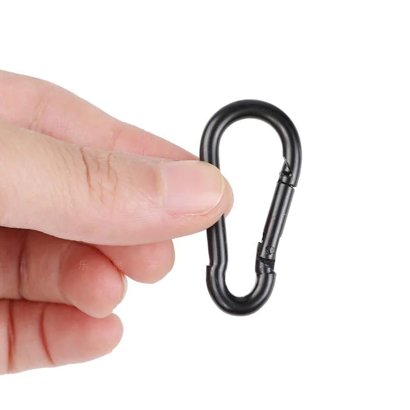 5PCS Iron Material Electrophoresis Black Surface Carabiner Snap Hook 6MM