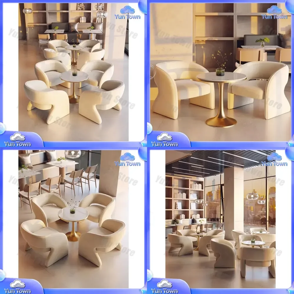 Modern Luxury Modular Decorative Chair for HENGJIU HJ14 Synthetic Leather Casual Armchair with Metal Legs for Living Room