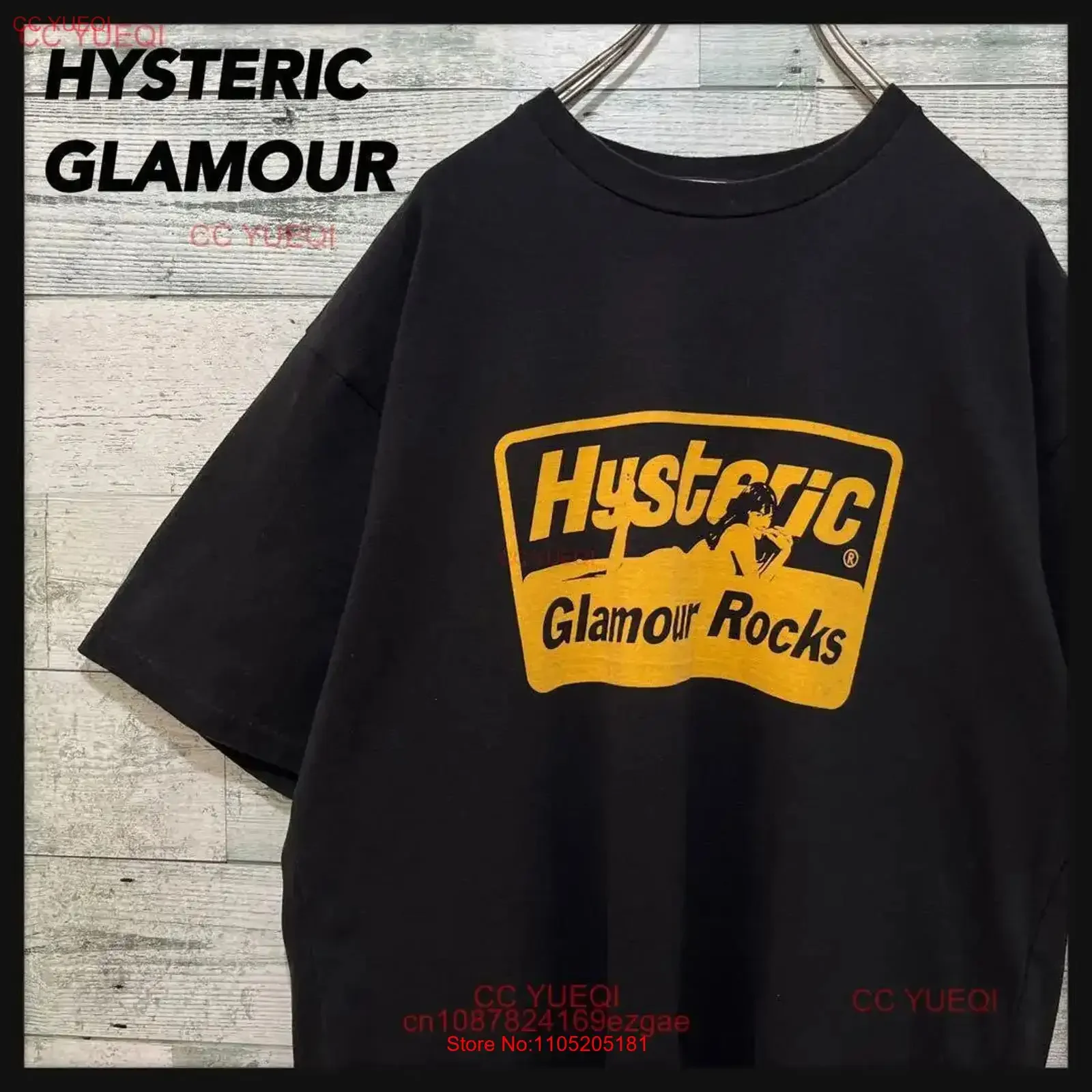 

Футболка Hysterical Glamour Hiss Girl с большим логотипом, размер 230 л, винтажная стираная эластичная дизайнерская одежда для дома, мягкая повседневная графика