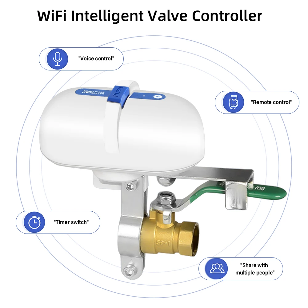 WIFI Mechanical Automatic Manual Water Valve Gas Valve Controller Smart Life APP Timing RC Water Valve With Alexa Google Home