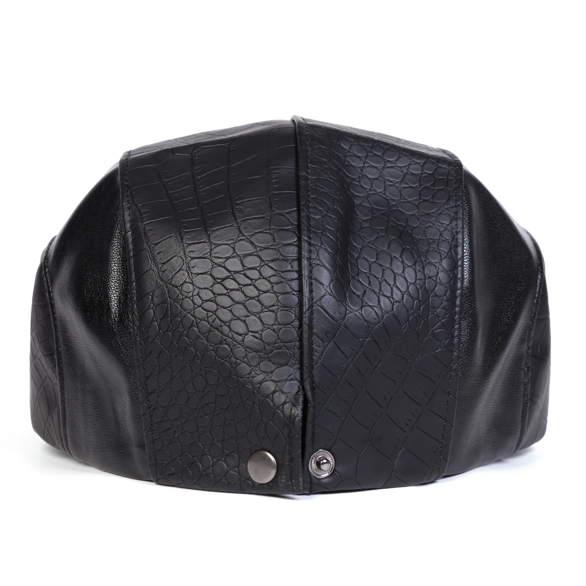Unisex Retro Newsboy Caps Männer Britische Maler Hüte Herbst Winter Berets Leder Spleißen Flache Kappe Hip Hop Berets – Detail 4