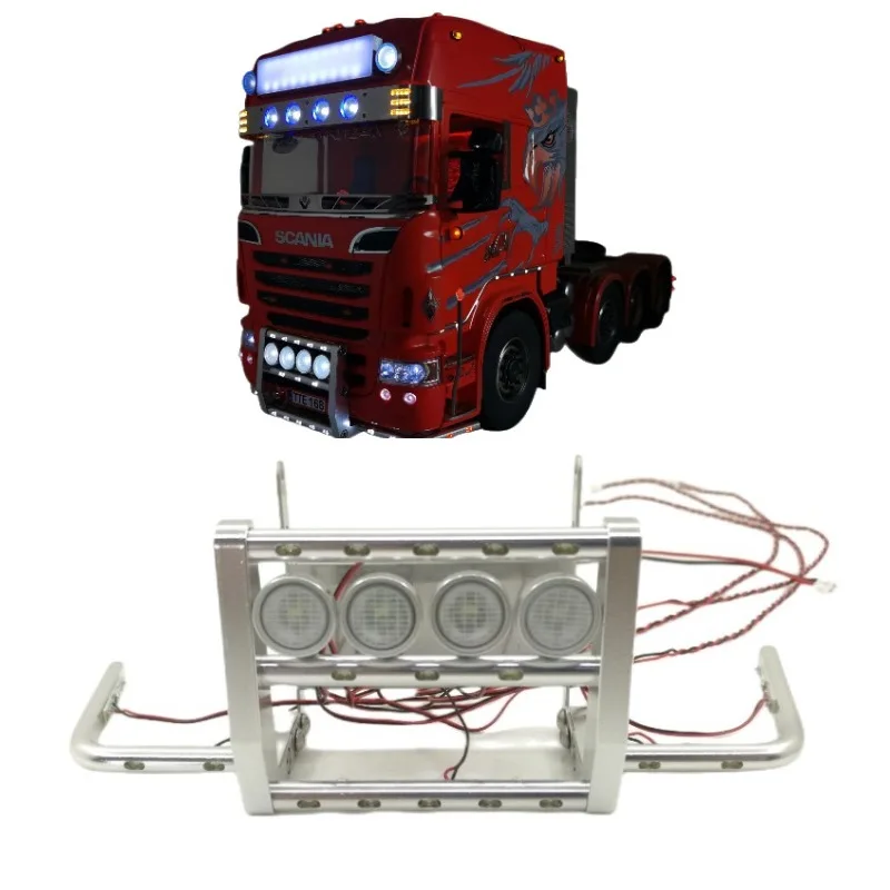 

For Tamiya 1/14 RC Truck CNC Aluminum Alloy Front Bumper Light Lamp Scania 620 56323 730 Cars DIY Upgrade Accessories