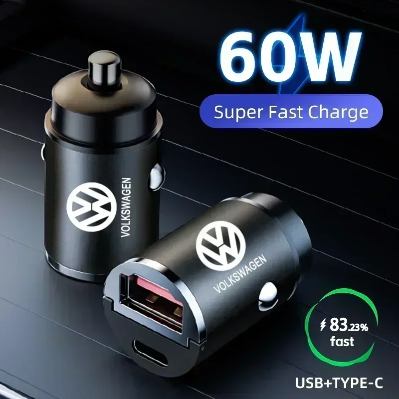 Car Fast Charger USB Type-C Ports Power Adapter Accessories For Volkswagen GOLF 5 Tiguan Polo Golf 6 Golf 7 Jetta Accessories