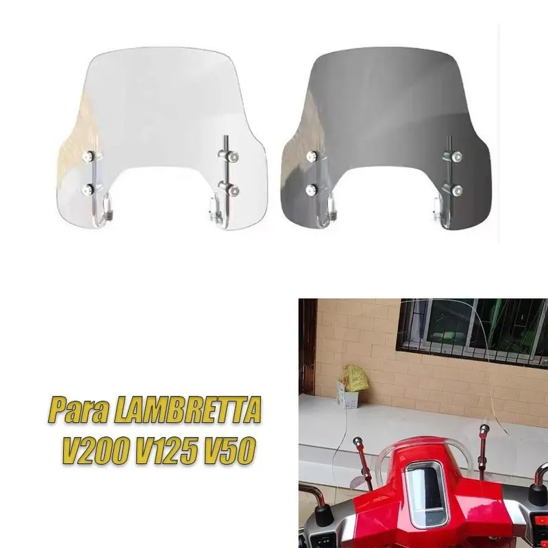 Front Windshield For LAMBRETTA V200 V125 V50 Motorcycle, Enlarged And Elevated Wind Deflector,Accessory