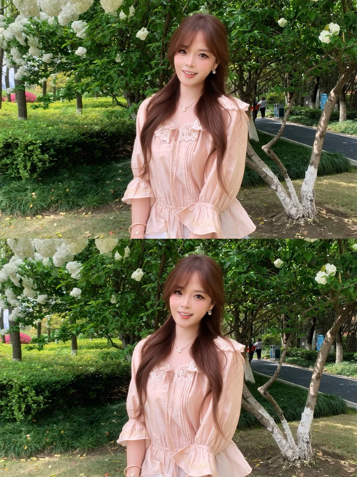 

Оригинальная женская розовая рубашка Rosewth Summer Wind из натурального шелка, малого размера, с воротником и длинными рукавами-фонариками из волокнистого материала