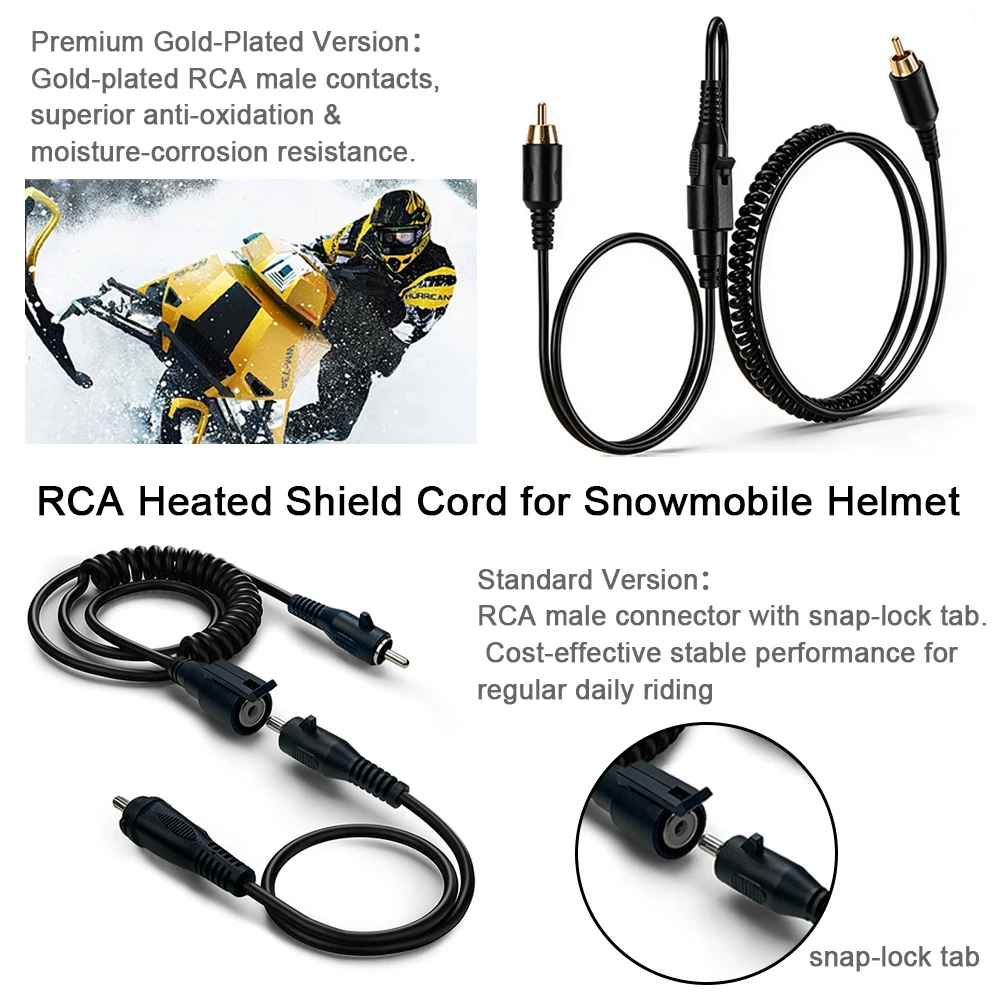 LANORCA male connector with snaplock tab cable for Electric Helmet Heated Face Shield Winter Outdoor Sports Snow Riding|bal