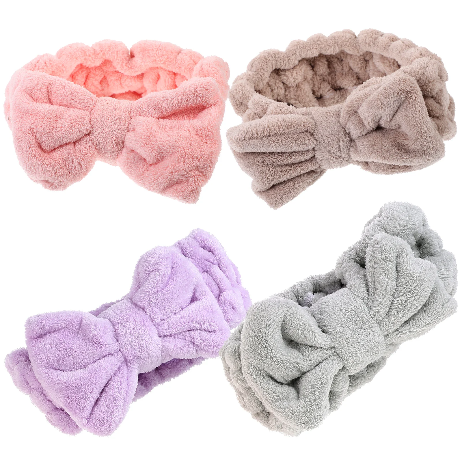 

4Pcs Coral Fleece Headband Soft Durable Hair Hoops Women Girls Yoga Spa Facial Hair Band Long Lasting Comfortable