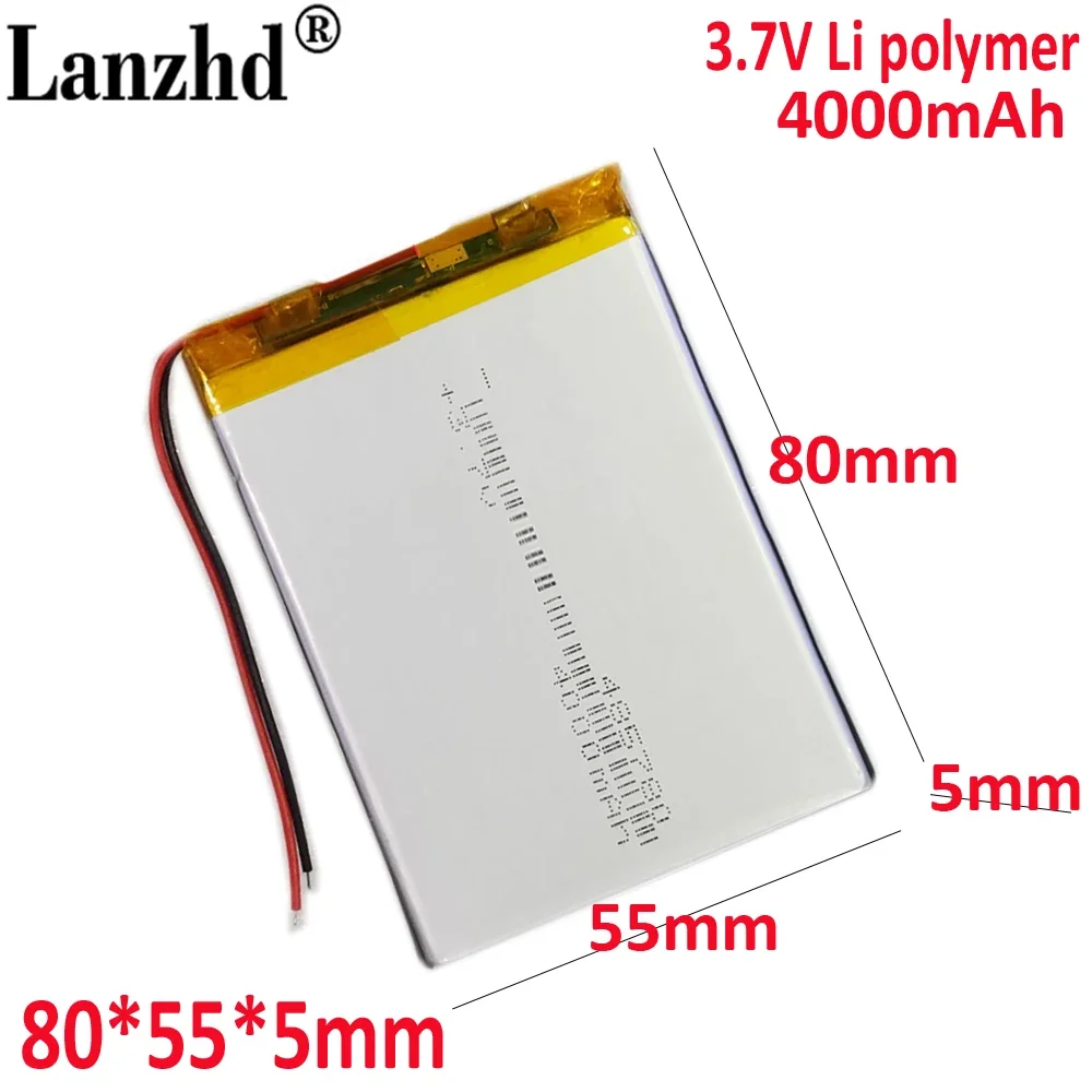 

3.7V Polymer lithium ion Li-ion battery For TOY POWER BANK GPS mp3 mp4 Law Enforcement Instrument 4000mAh 505580 485780