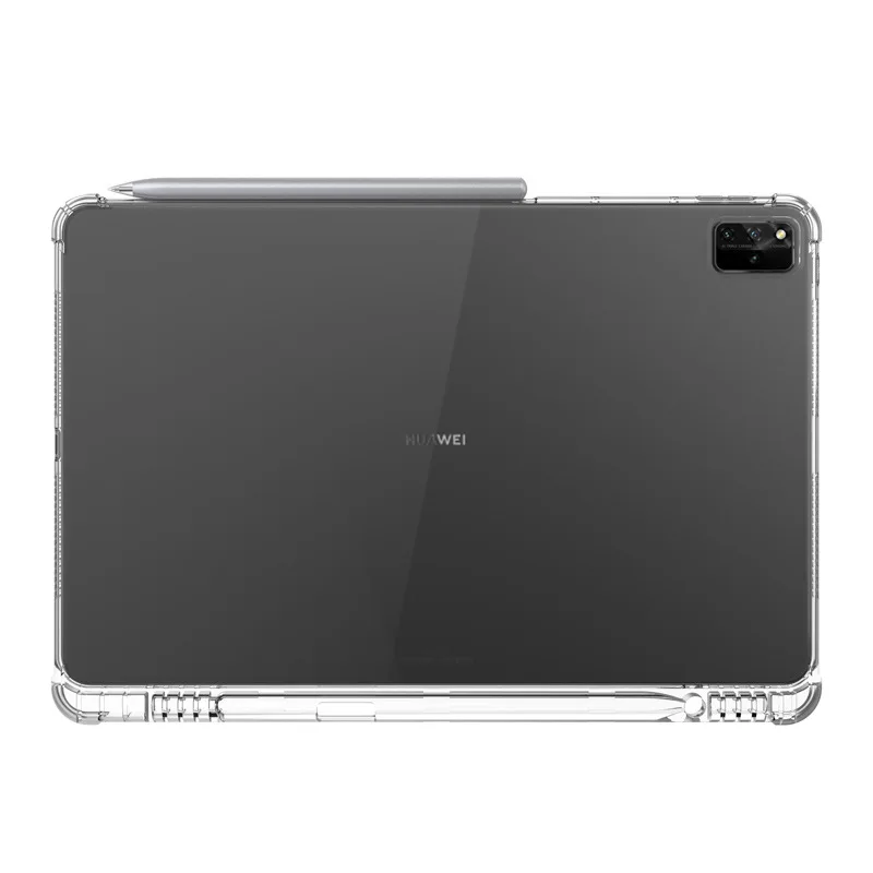 Potlood Solt Case Voor Huawei Matepad Pro 11 12.6 10.8 Papier Eer Pad 10.4 V7 V6 T10 Cover Doorzichtige Zachte Airbag Pen Houder