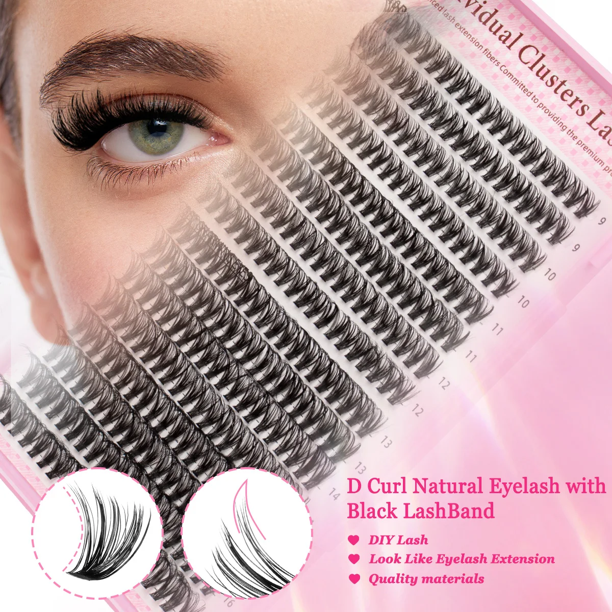 Extensão de cílios postiços 304050d conjunto de livro de cílios de grande capacidade com pinças de ligação e vedação, remoção