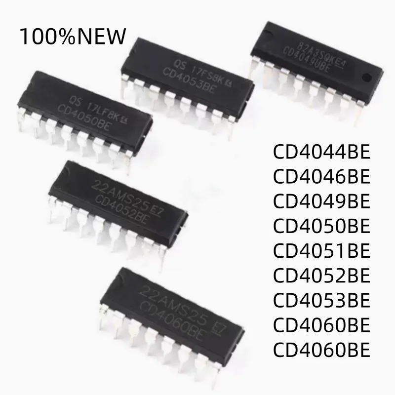(10 Pieces) 100% New Cd4044Be Cd4046Be Cd4049Be Cd4050Be Cd4051Be Cd4052Be Cd4053Be Cd4060Be Dip-16 Direct Plug-In Chip Ic