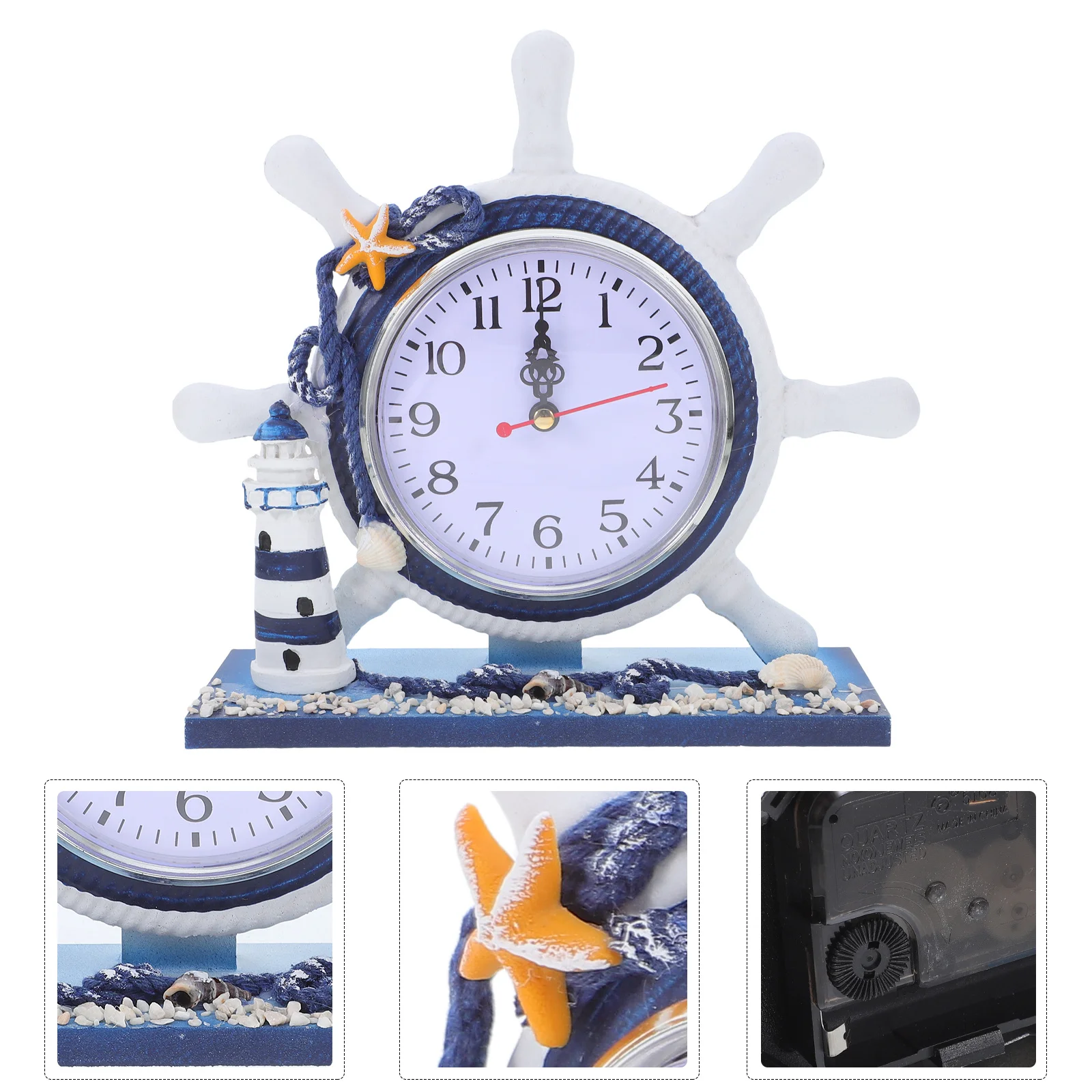 

1Pcs Lighthouse Themed Clock Nautical Design Silent Wall Clock for Home Bar Shop Decor Ocean Style Interior Decoration