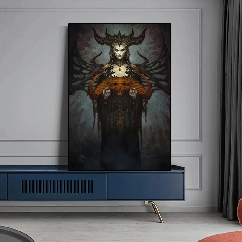 البوب آر بي جي لعبة ديابلو 4 المشارك الجمالية ليليث ديابلو IV خريطة حائط لوح رسم ديكور فني غرفة الألعاب الاطفال الديكور #4